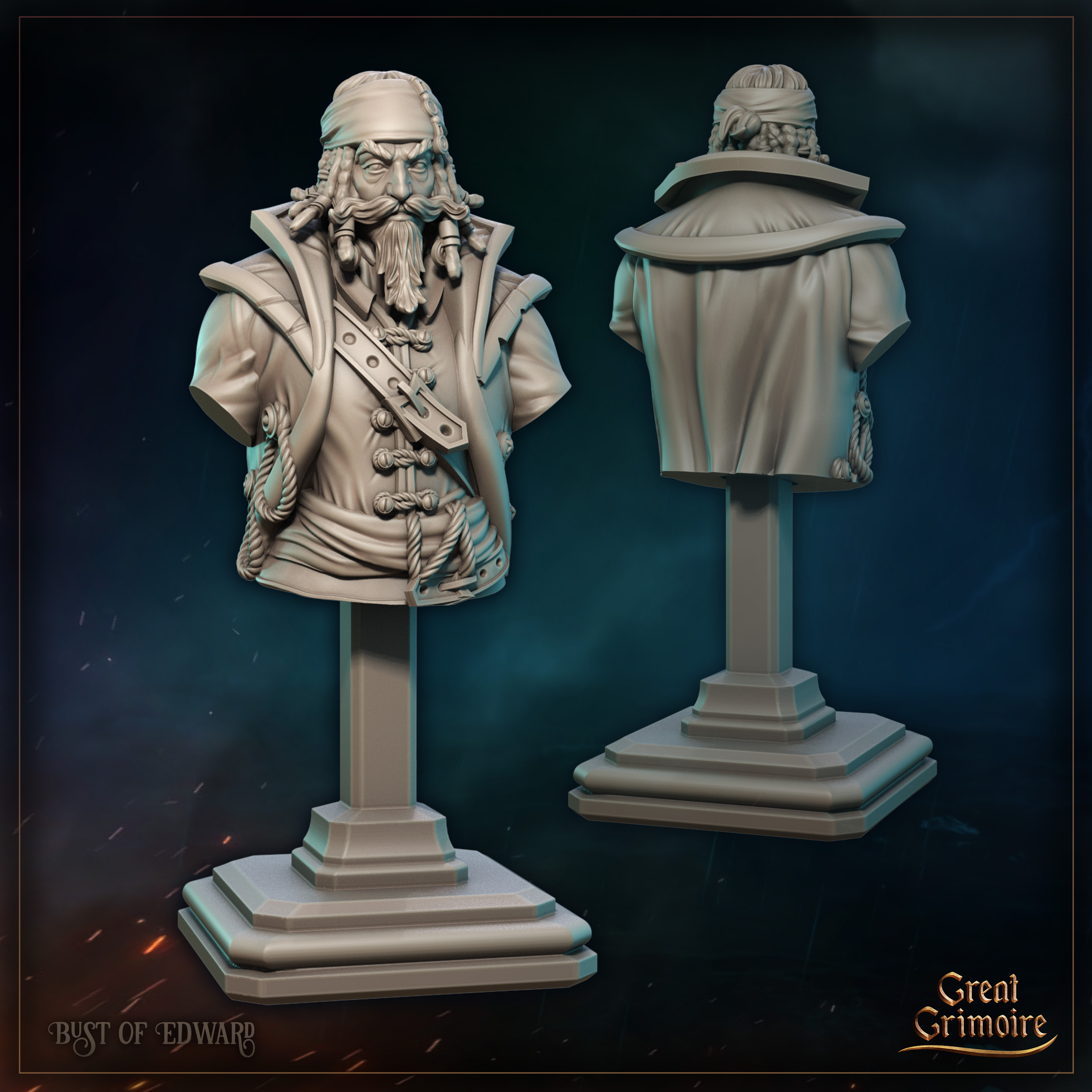 Bust of Edward "Ironhook" Drake